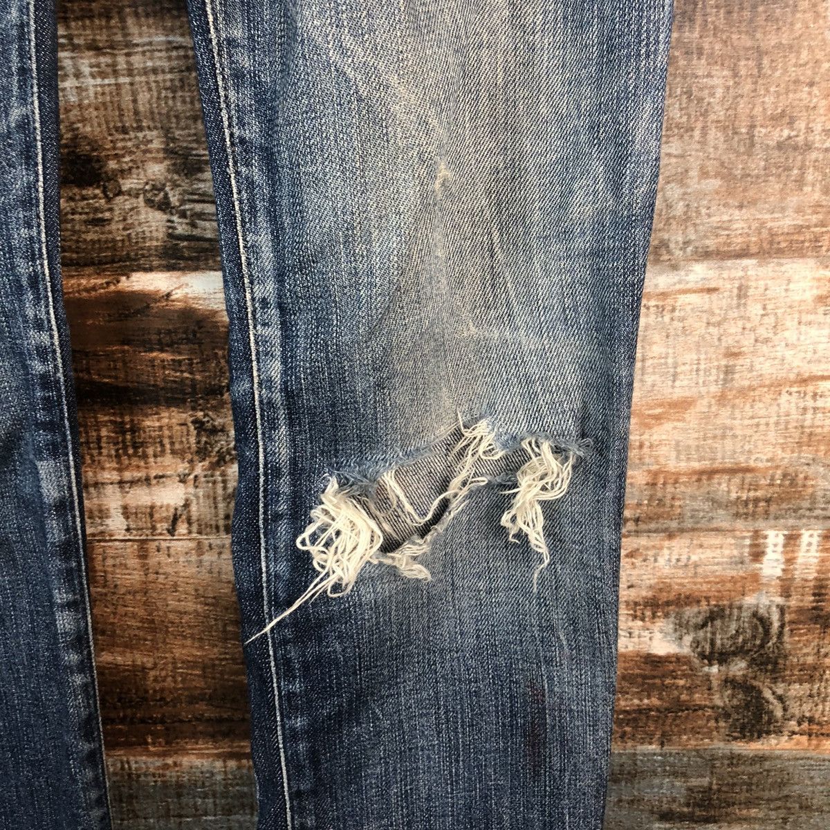 Diesel Diesel italy Black Distressed ripped Denim Pants #A2117 Size 27" / US 4 / IT 40 - 10 Thumbnail