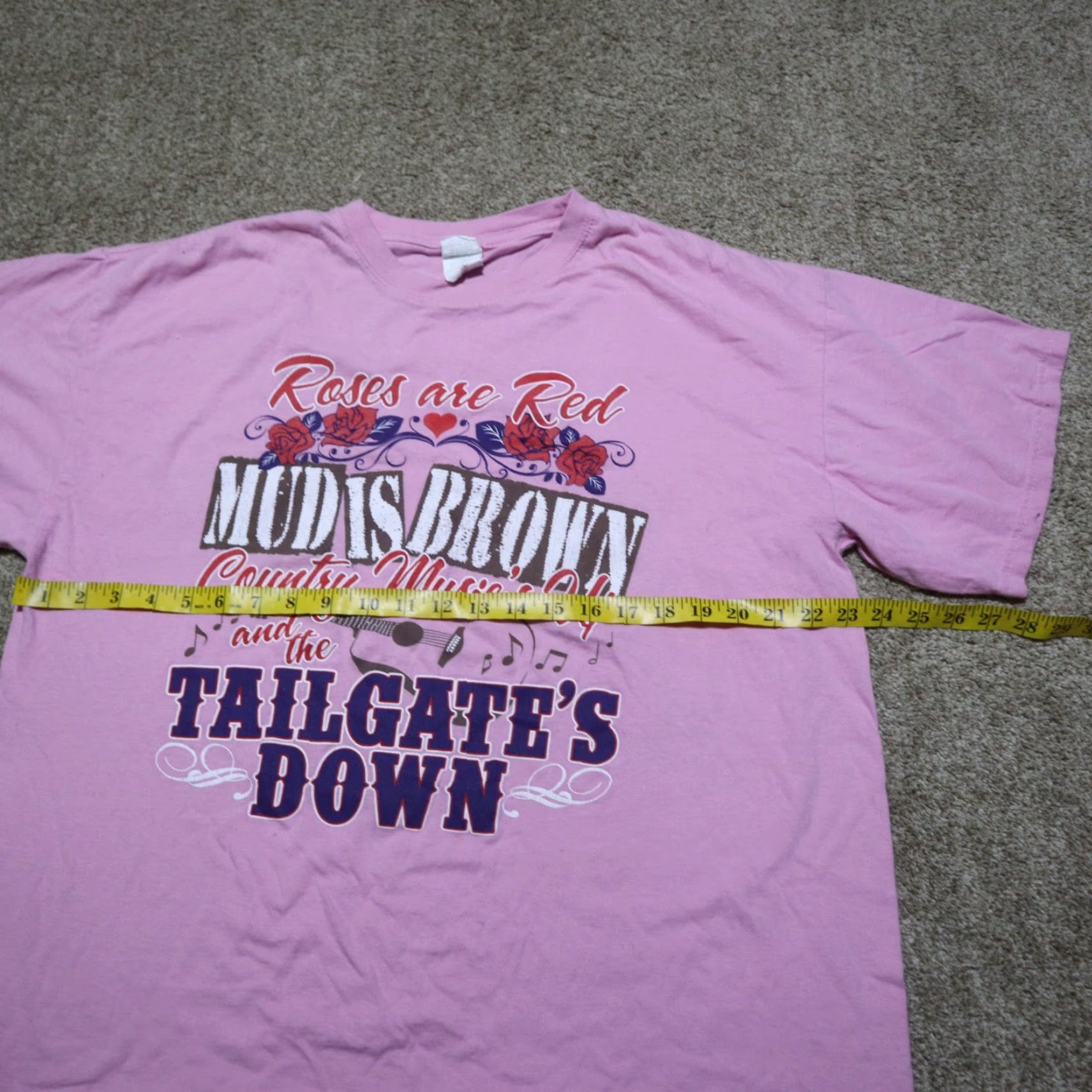 Vintage Roses Are Red Mud Is Brown Tailgates Down Shirt Women XL Pink Short Sleeve T-Shirt 90s? Size XL / US 12-14 / IT 48-50 - 4 Thumbnail