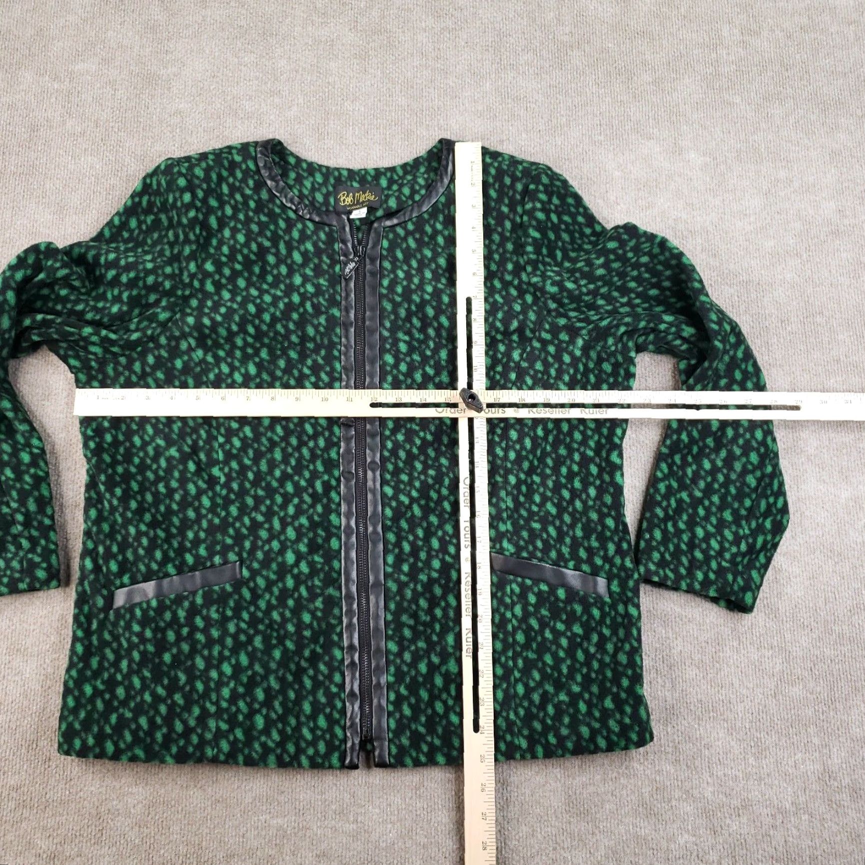 Bob Mackie Bob Mackie Sweater Womens Large Green Full Zip Pockets Shirt Mens Girls Boys Size L / US 10 / IT 46 - 2 Thumbnail