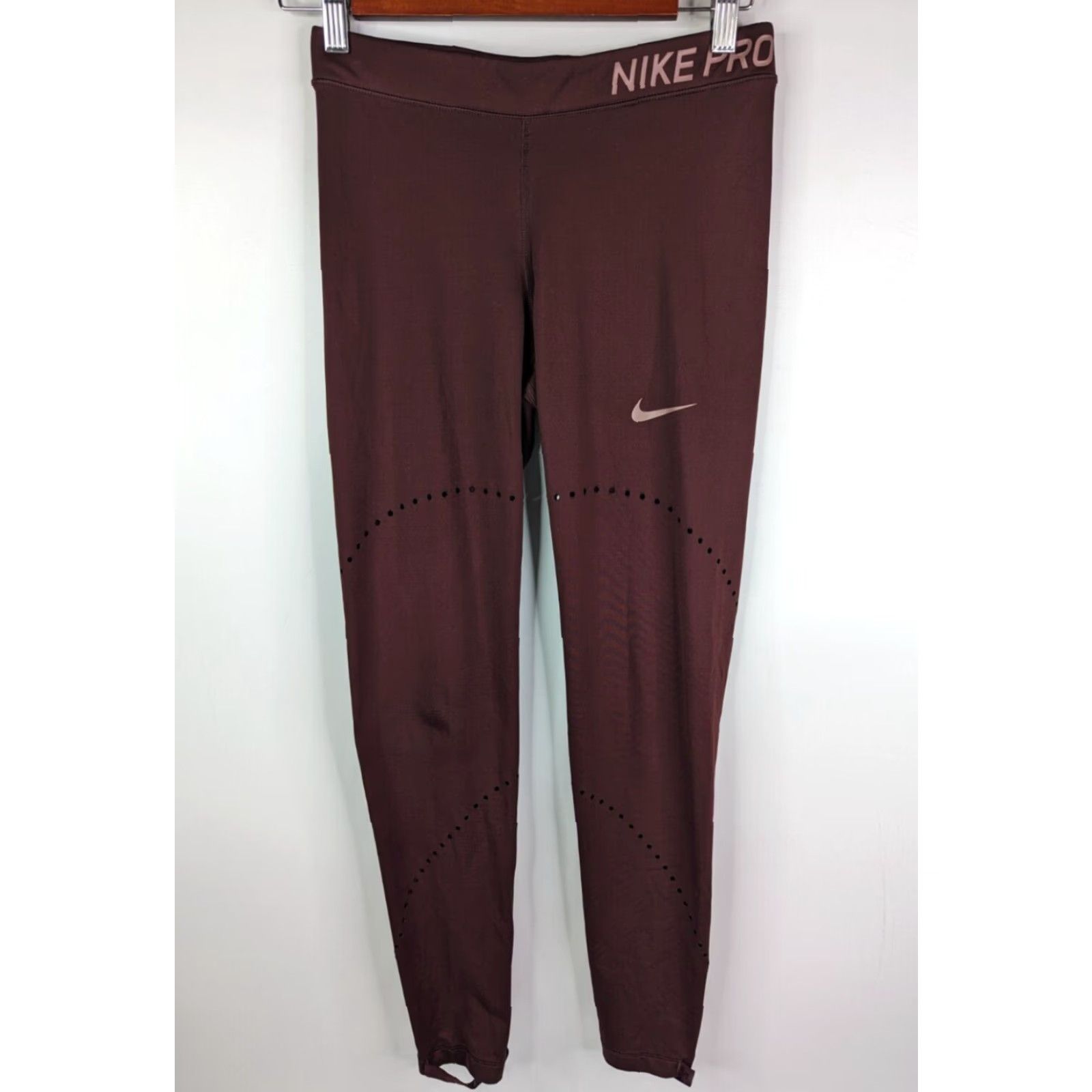 Nike Nike Pro Leggings Womens Medium Tights Sport Red Elastic Compression Athletic Training Activewear Fall Spring Summer Winter Size 32" / US 10 / IT 46 - 2 Thumbnail