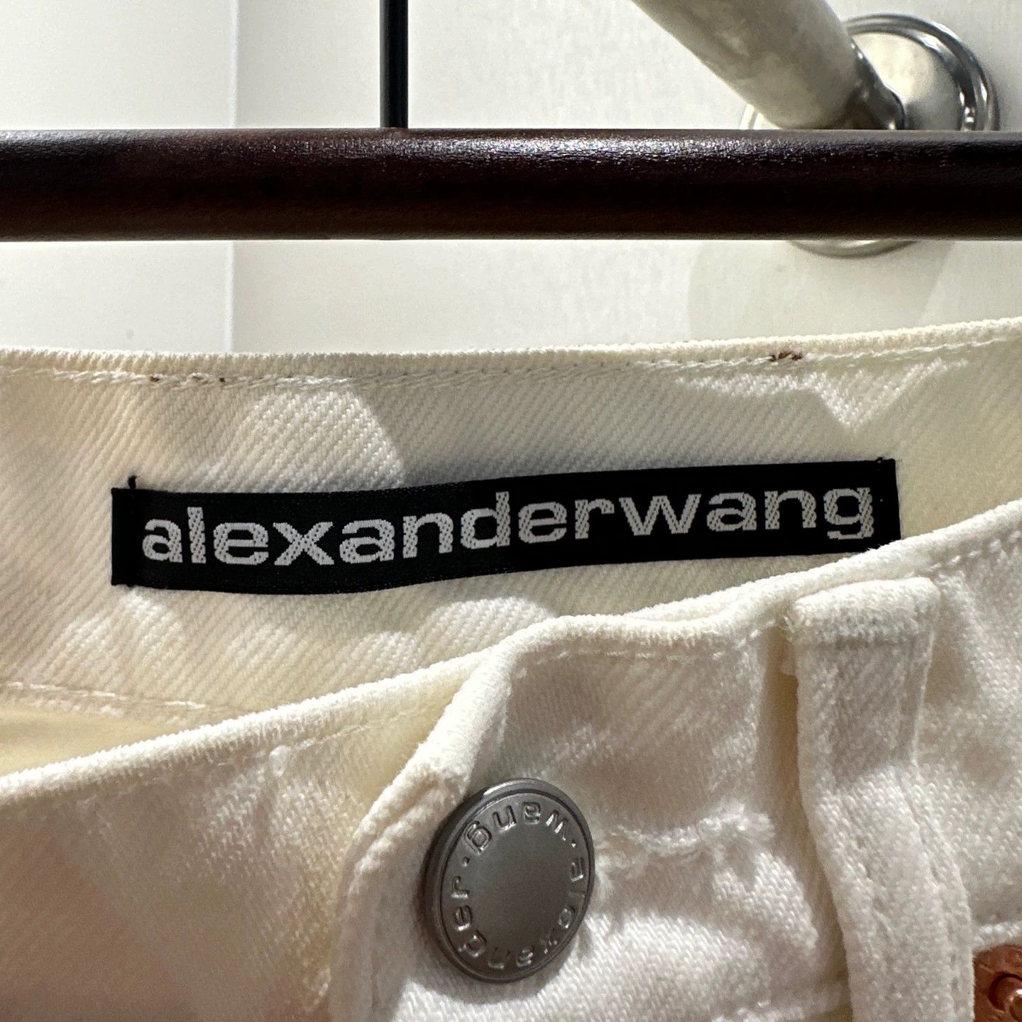 Alexander Wang Alexander Wang may397 Logo Leather Patch Jeans 23 Size 23" - 3 Thumbnail