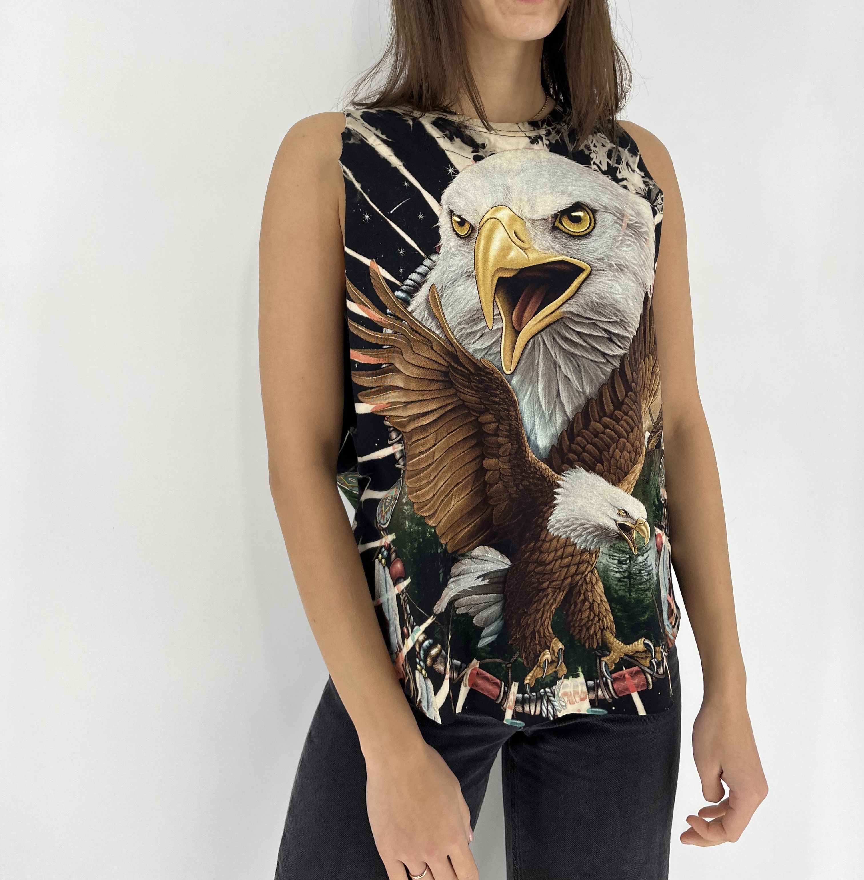 Vintage Cool T-shirt with eagle neon print in Harley style Size L / US 10 / IT 46 - 2 Thumbnail