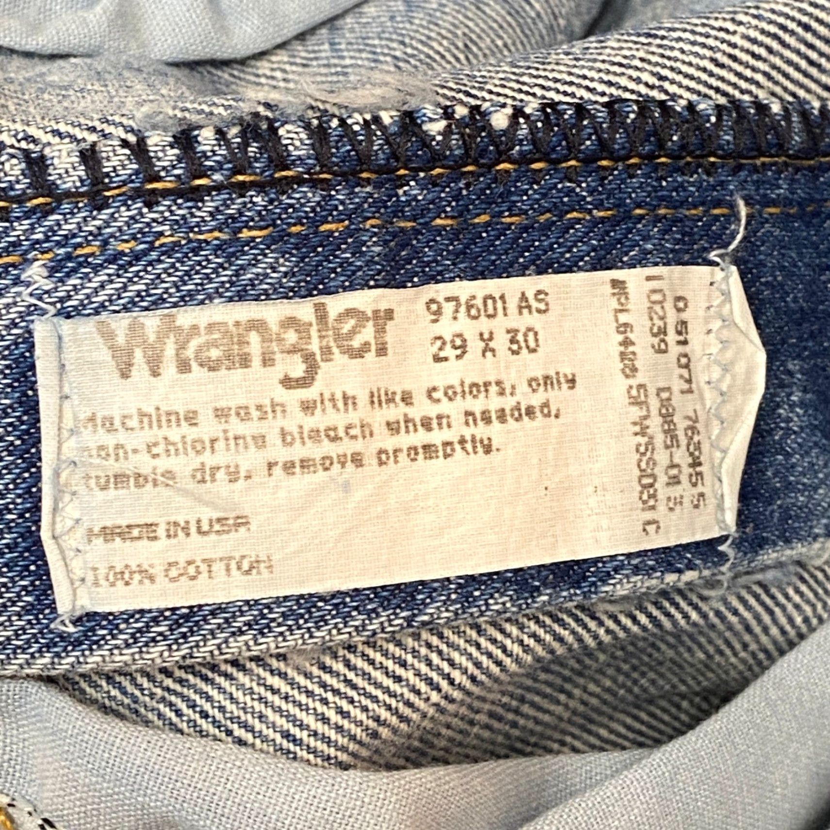 Wrangler VINTAGE Wrangler Jeans Relaxed Fit Blue Denim Mens 29x30 NWT USA 97601 AS Size US 29 - 3 Thumbnail