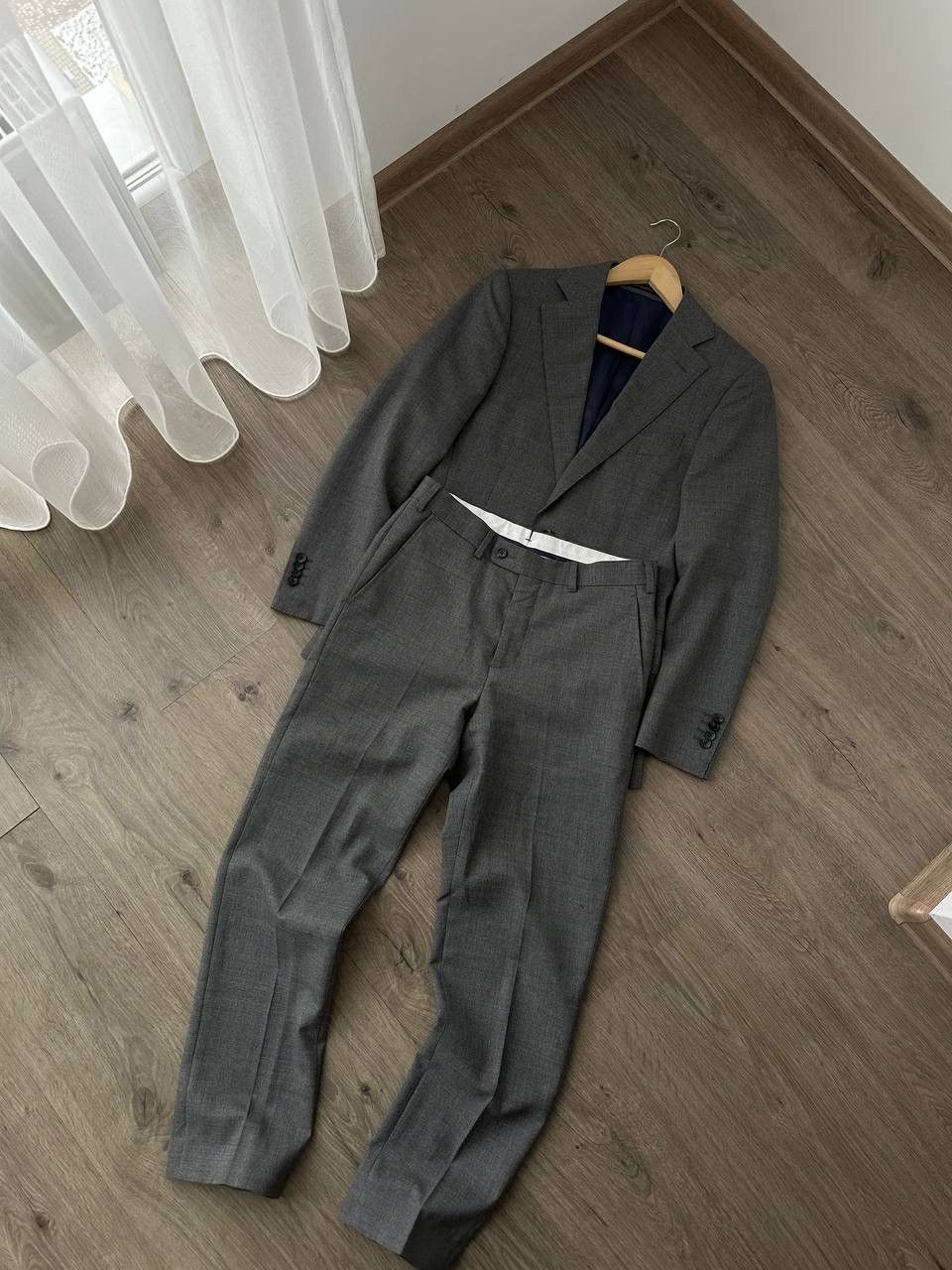 Suitsupply × Vintage Vintage Suitsupply Brescia Spalla Ferrara Gray Mens 42 Suit Size 42S - 9 Thumbnail