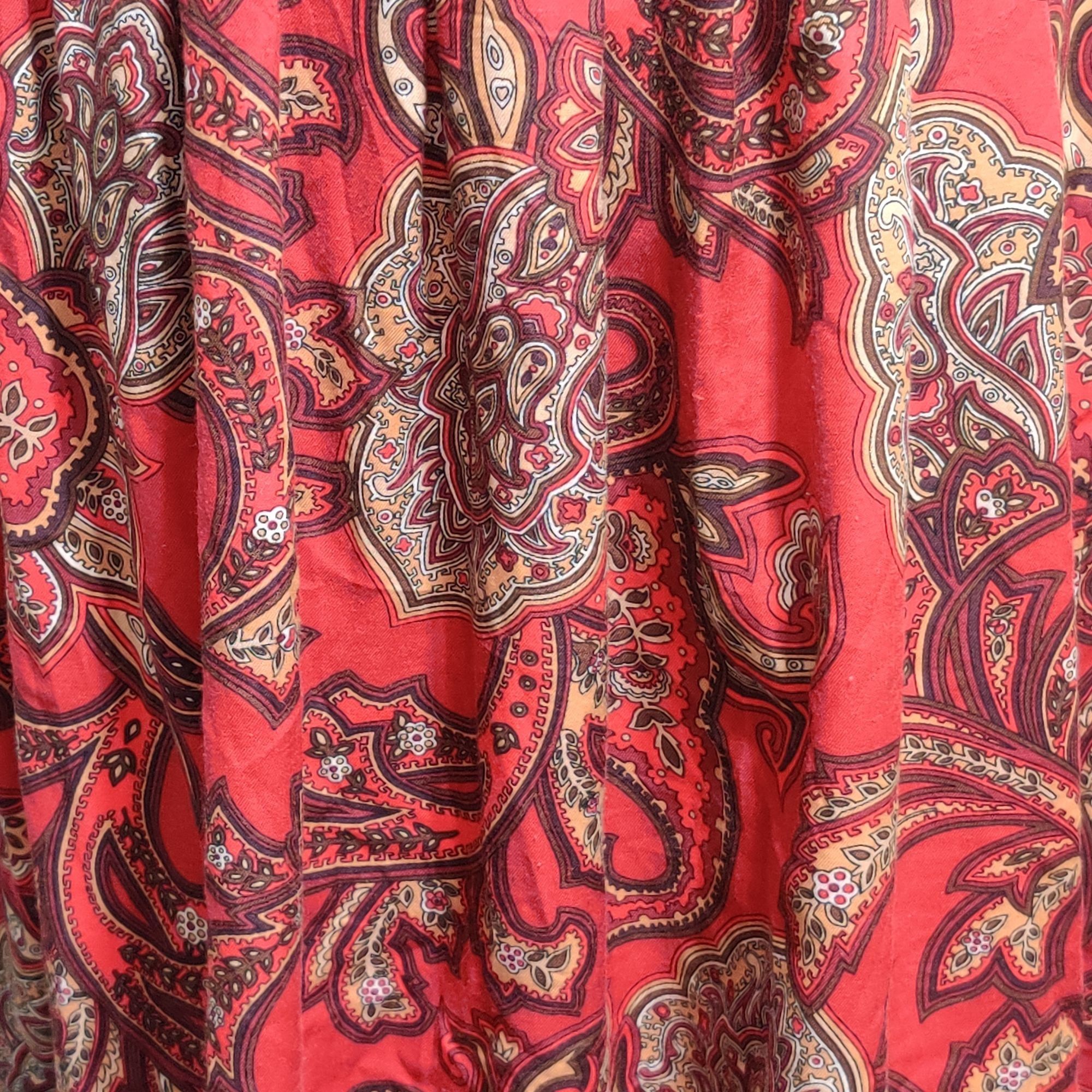 Vintage Kathie Lee 10 Vintage Red Paisley High Waist Midi to Maxi Sk Size 32" / US 10 / IT 46 - 4 Thumbnail