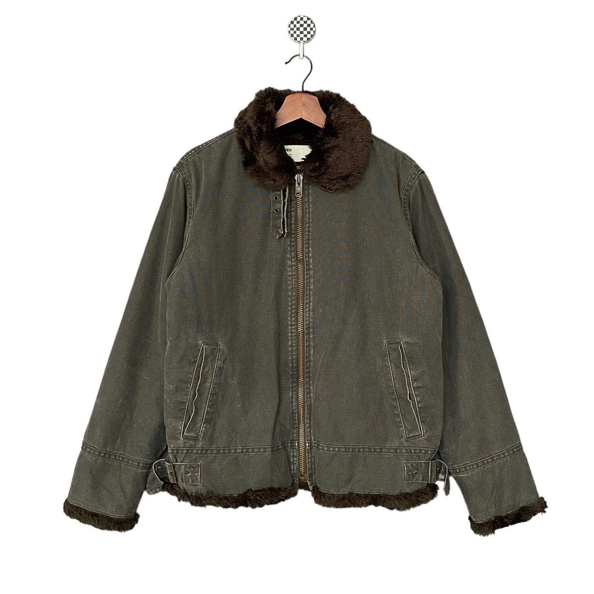 image of Vintage Brand Edwin Sherpa Fur Jacket 1990S in Grey, Men's (Size Medium)