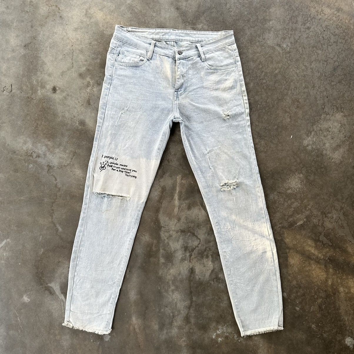Japanese Brand × Jean × Vintage Vintage Japanese Lightwash Distressed Faded Denim Jean Pant Size US 32 / EU 48 - 1 Thumbnail