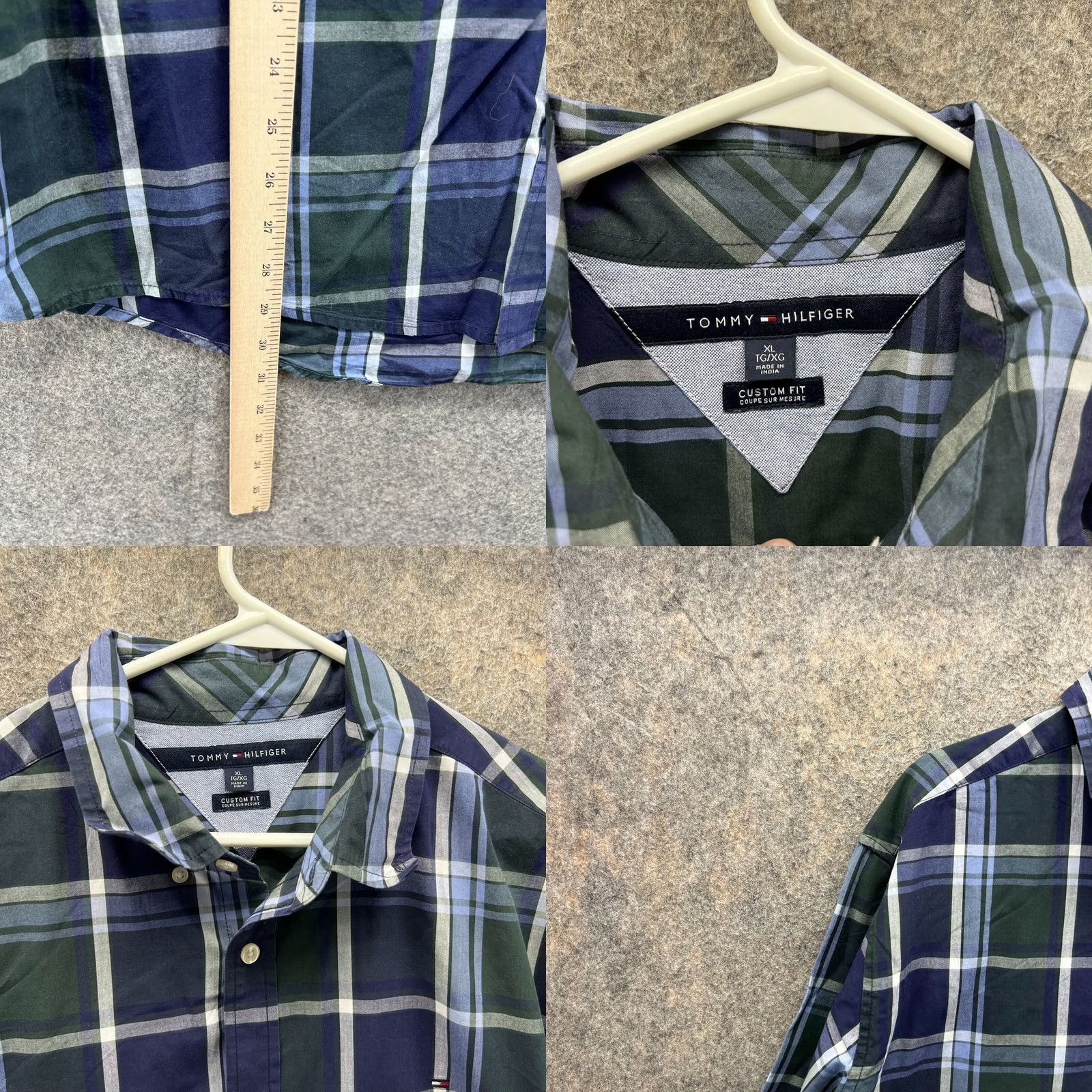 Tommy Hilfiger VINTAGE Tommy Hilfiger Shirt Men XL Blue Green Plaid Button-Down Casual Regular Size US XL / EU 56 / 4 - 8 Thumbnail