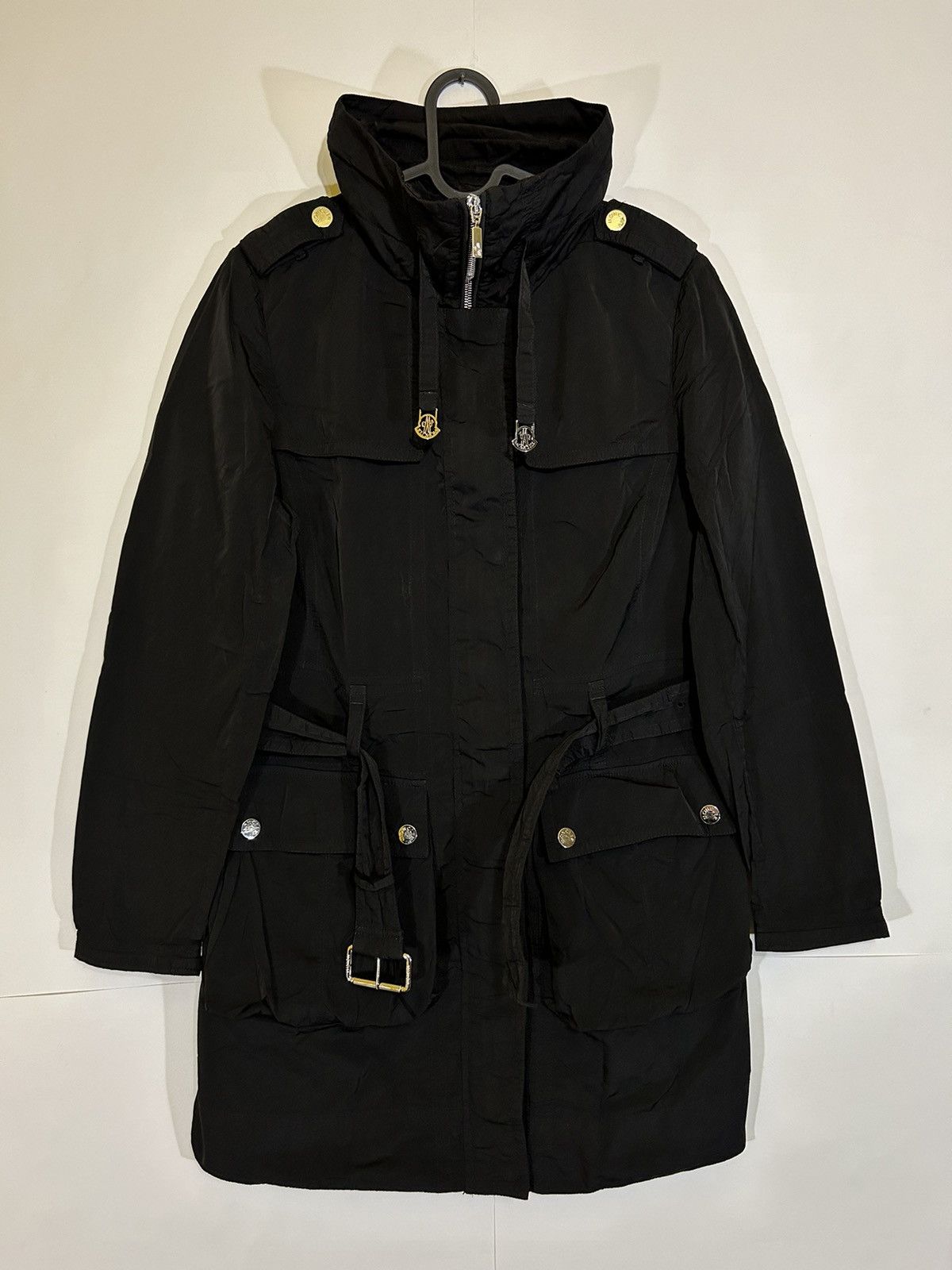 image of Moncler Nylon Black Rain Parka, Women's (Size Small)