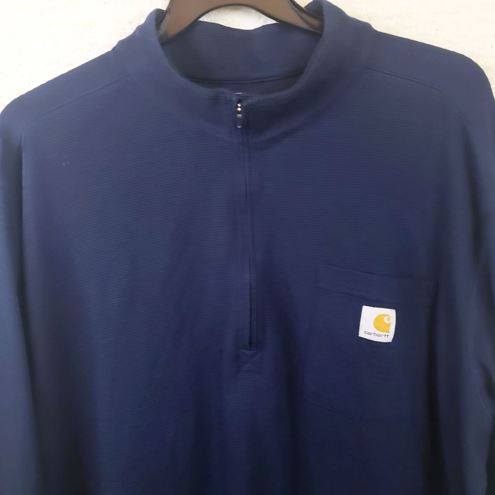 Carhartt Carhartt Sweatshirt 1/4 Zip Pullover Mens 2XLT Navy Logo Solid Relaxed Big & Tall Size US XXL / EU 58 / 5 - 3 Thumbnail