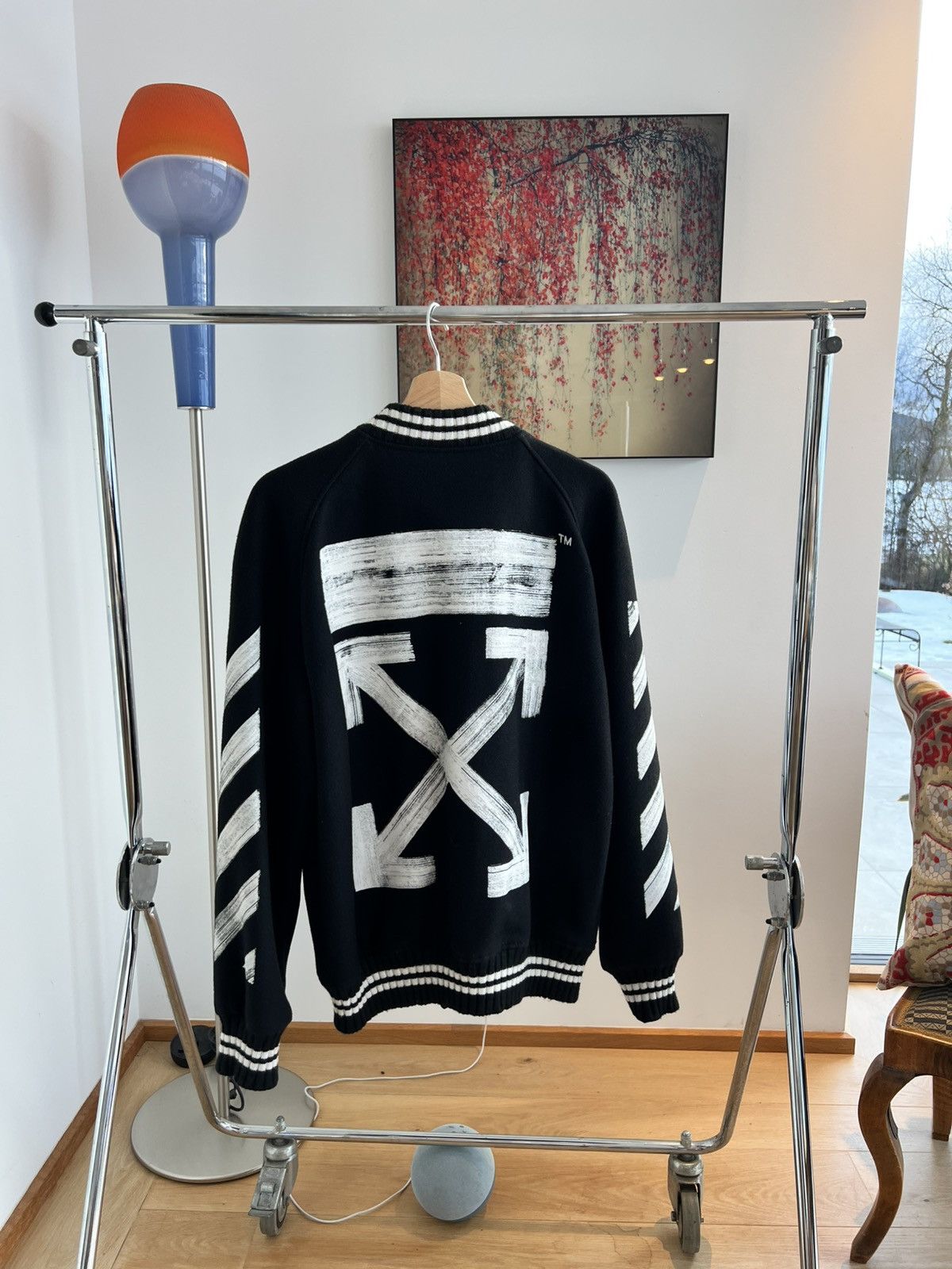 Off-White Off-White Brushed Diagonals Varsity Jacket Size US S / EU 44-46 / 1 - 3 Thumbnail