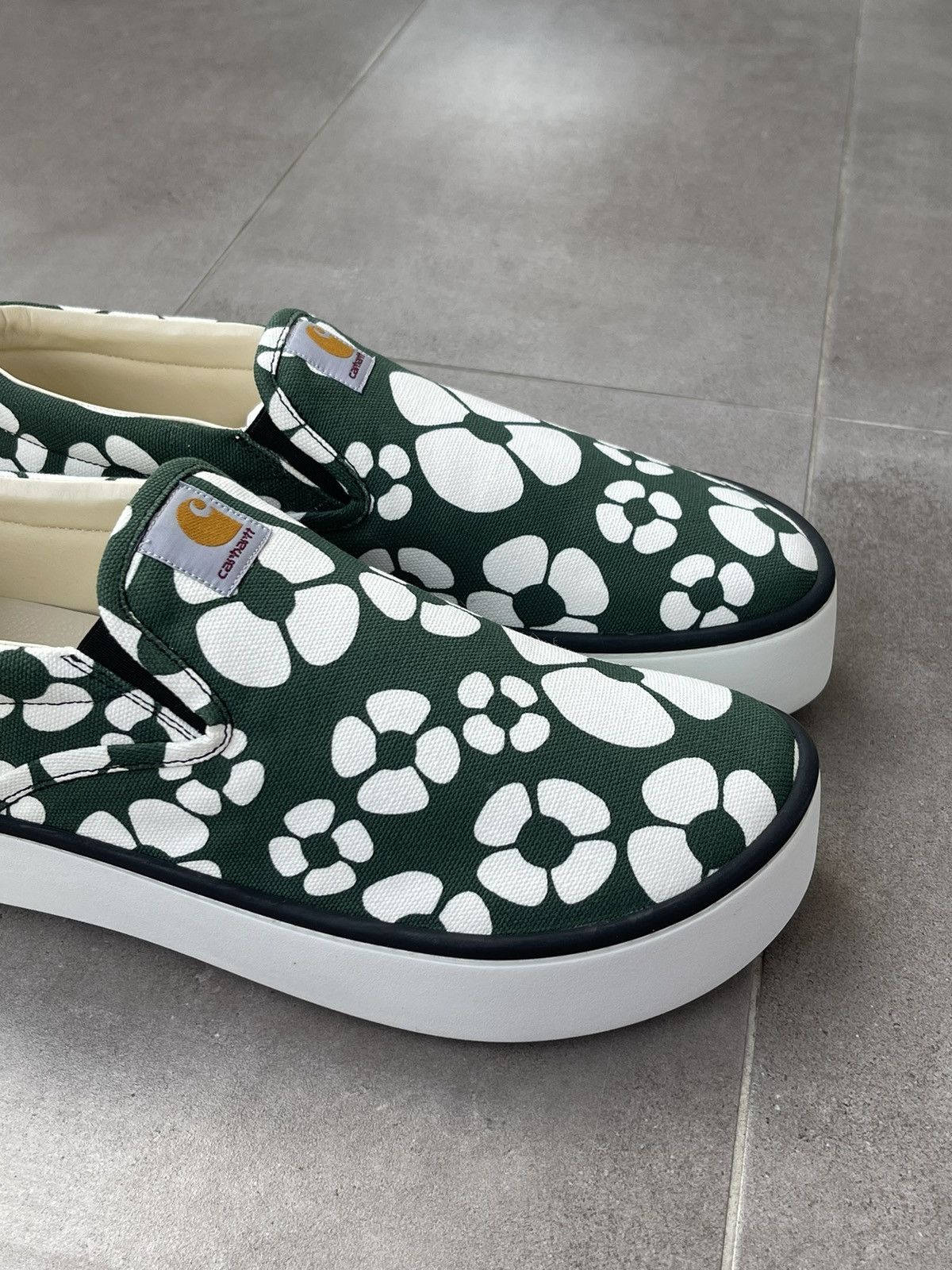 Carhartt Wip × Marni !DS! SS22 Marni X Carhartt Floral Print Green Slip Ons Size US 12 / EU 45 - 11 Thumbnail