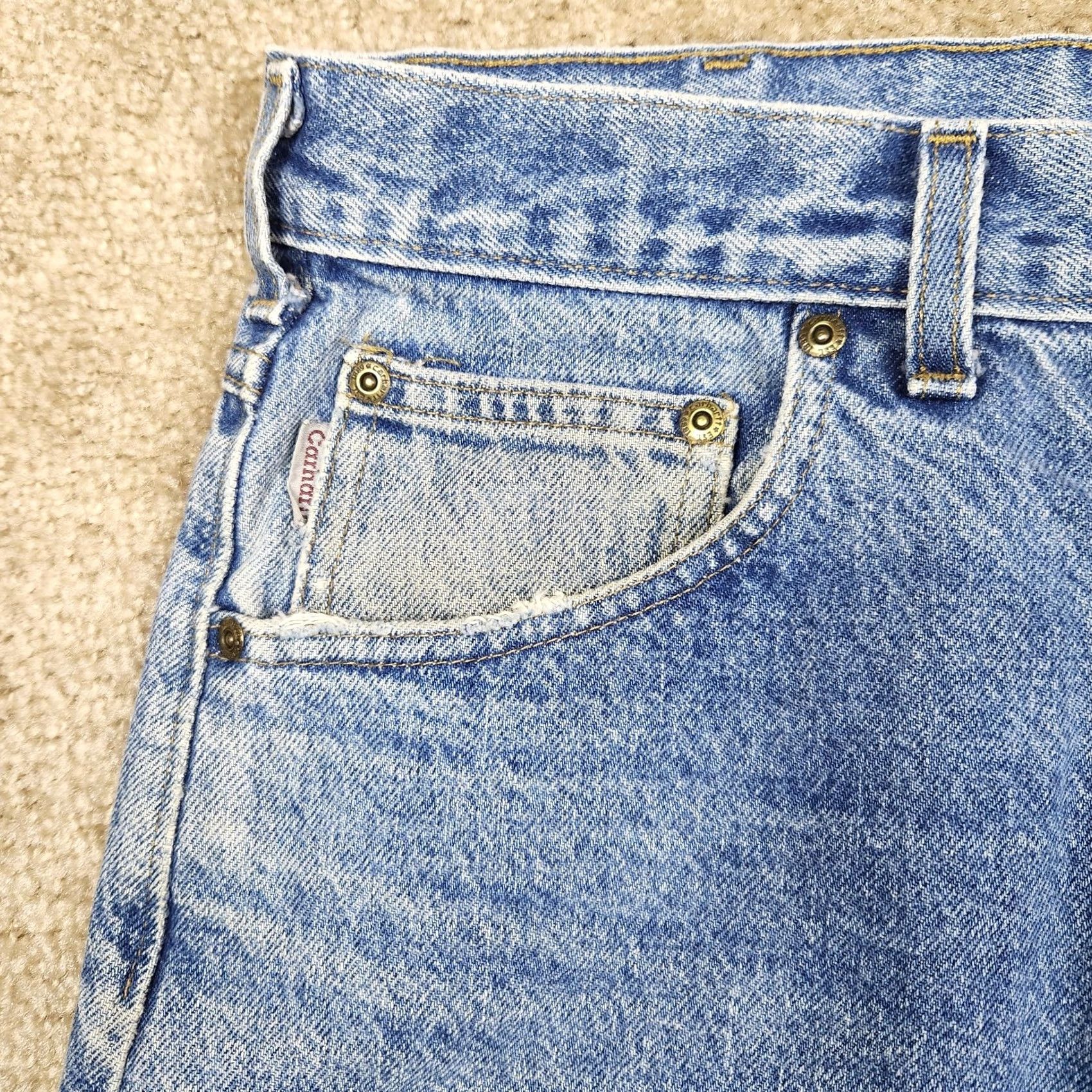 Carhartt Carhartt Vtg B113DST Jeans Mens 38x30 Blue Denim Straight Fit Outdoor Pants B120 Size US 38 / EU 54 - 3 Thumbnail