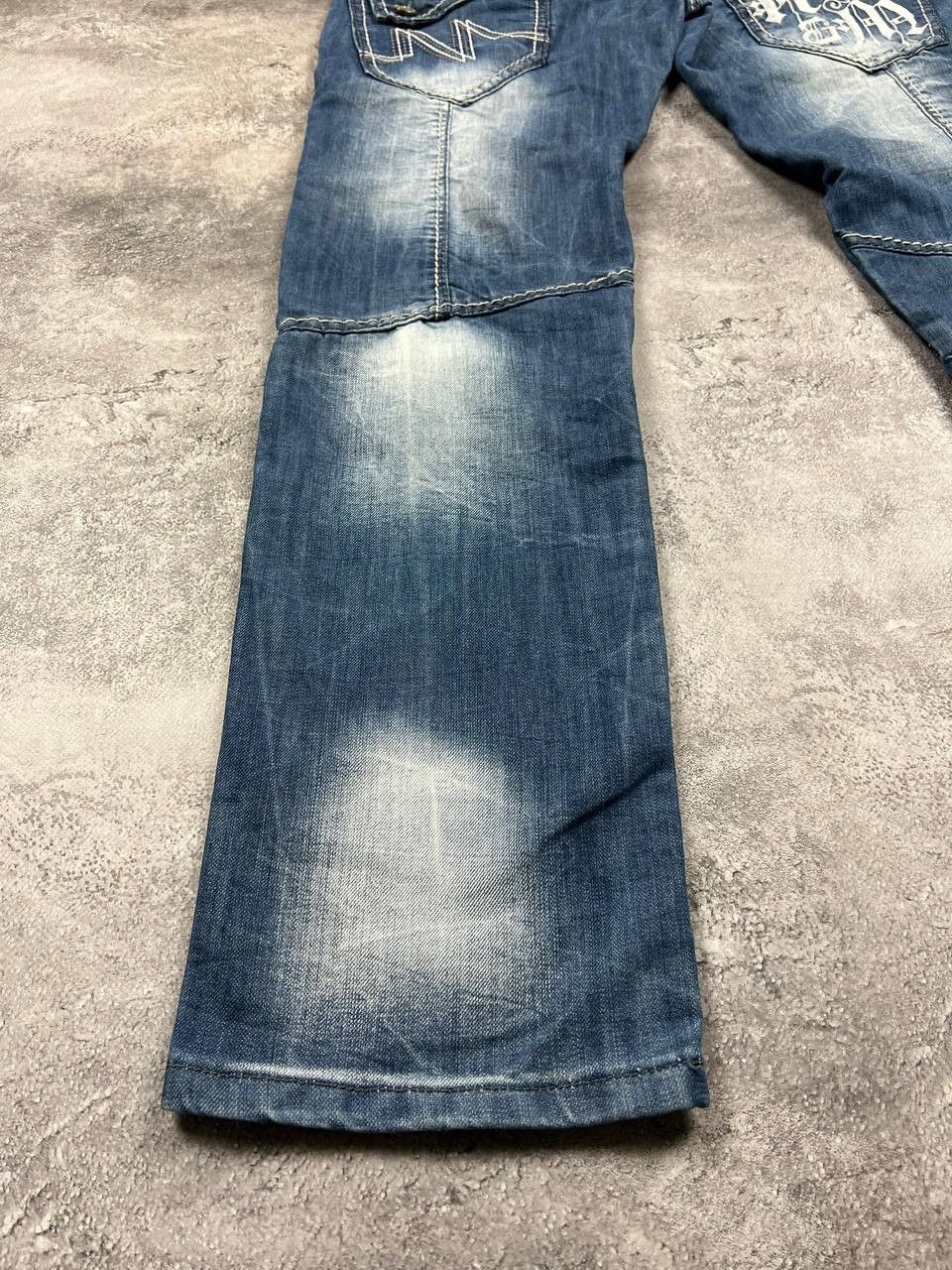 Vintage Kosmo Lupo Belted Denim Jeans Rare Big Logo Y2K Avant Garde Size US 31 - 9 Thumbnail