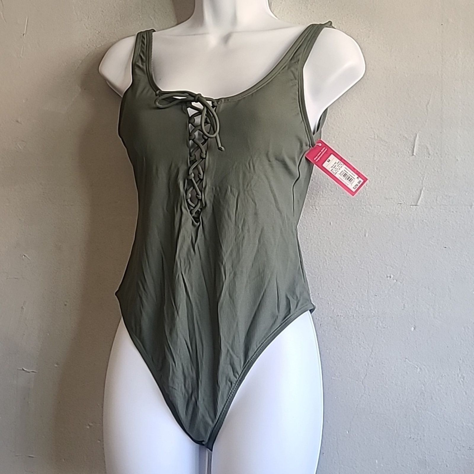 Other NEW women's medium green one piece swim bathing suit Size ONE SIZE - 1 Thumbnail