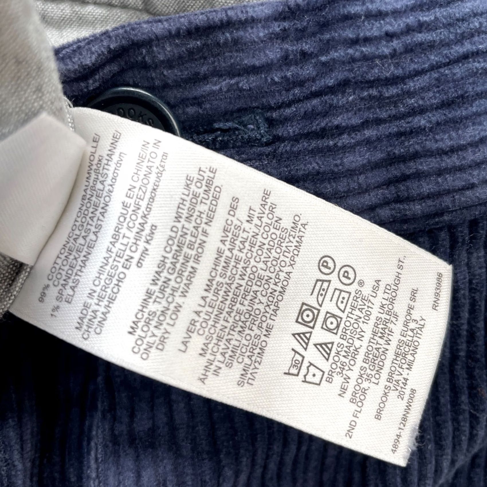 Brooks Brothers VINTAGE Brooks Brothers Clark Fit Advantage Chino Pants Mens 36x32 Blue Corduroy Canterbury? Size US 36 / EU 52 - 4 Thumbnail