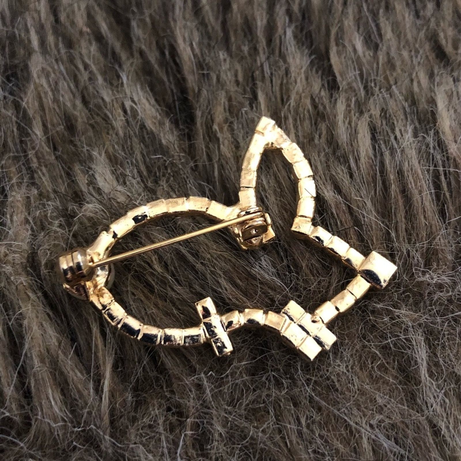 Vintage Vintage rhinestone pearl tail bunny pin brooch Size ONE SIZE - 2 Thumbnail