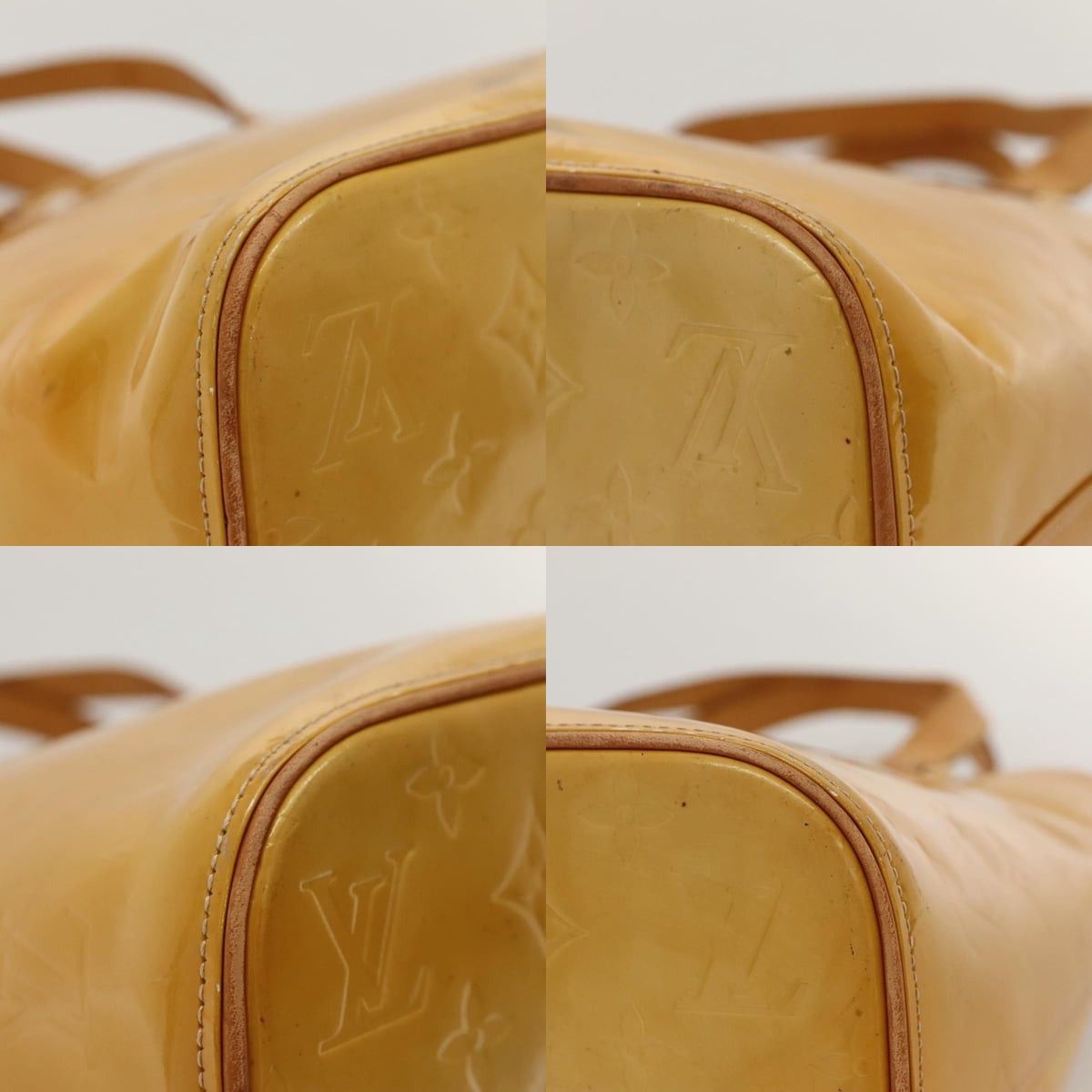 Louis Vuitton LOUIS VUITTON Monogram Vernis Houston Hand Bag Beige M91004 Size ONE SIZE - 10 Thumbnail
