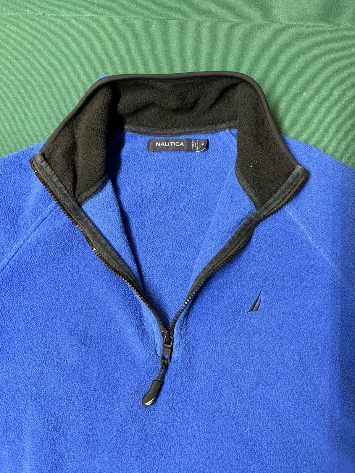 Nautica Nautica 1/4 Zip Fleece Pullover Blue Black Size M Vintage Size US M / EU 48-50 / 2 - 2 Thumbnail
