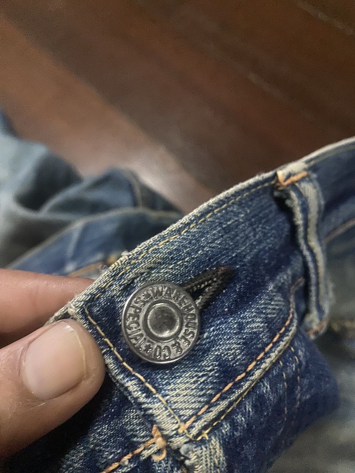 Vintage FIRE 🔥 VINTAGE 90s WAREHOUSE V STITCH DISTRESSED REWORK JEAN Size US 36 / EU 52 - 14 Thumbnail