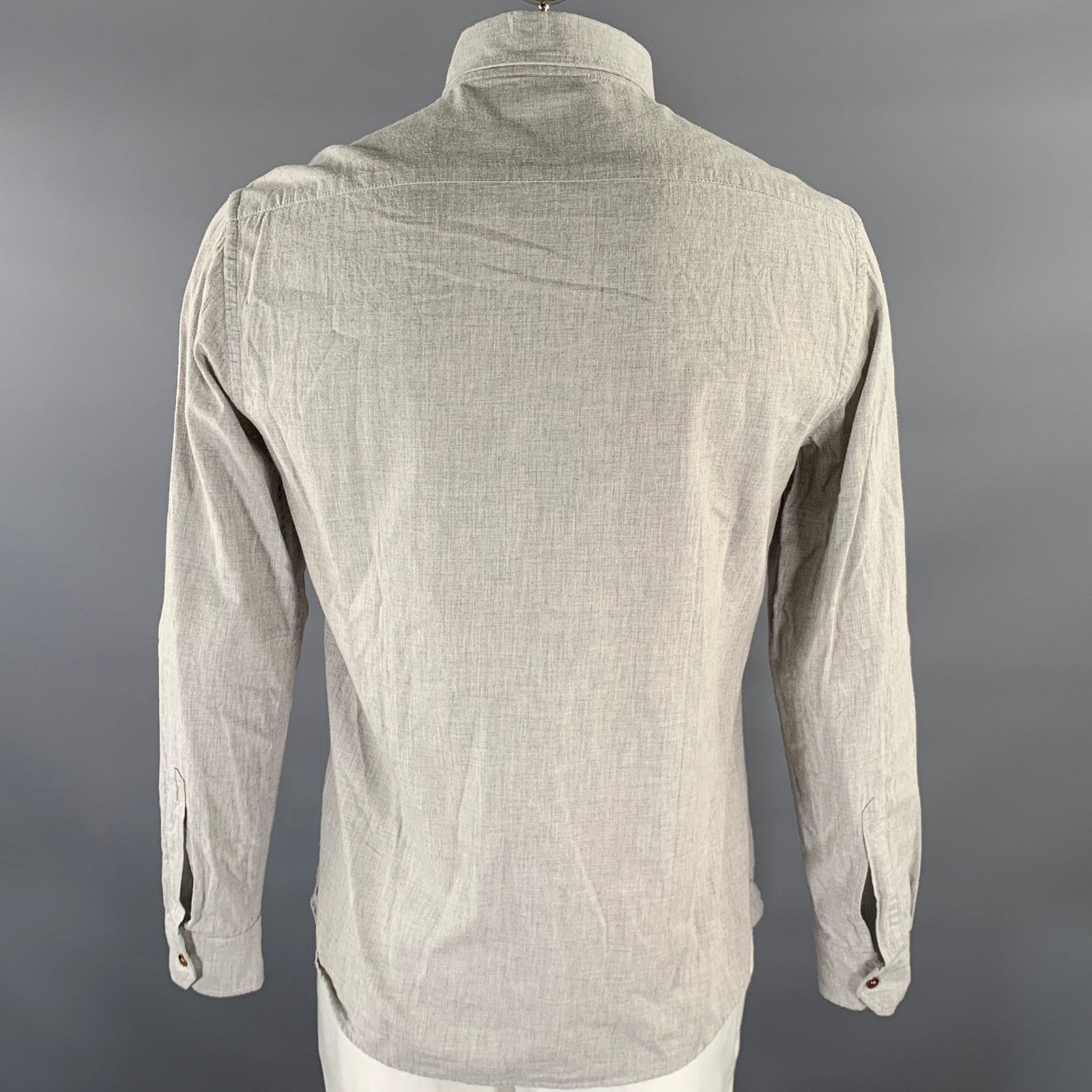 Barena BARENA Grey Heather Cotton Button Down Long Sleeve Shirt XL Size US XL / EU 56 / 4 - 3 Thumbnail