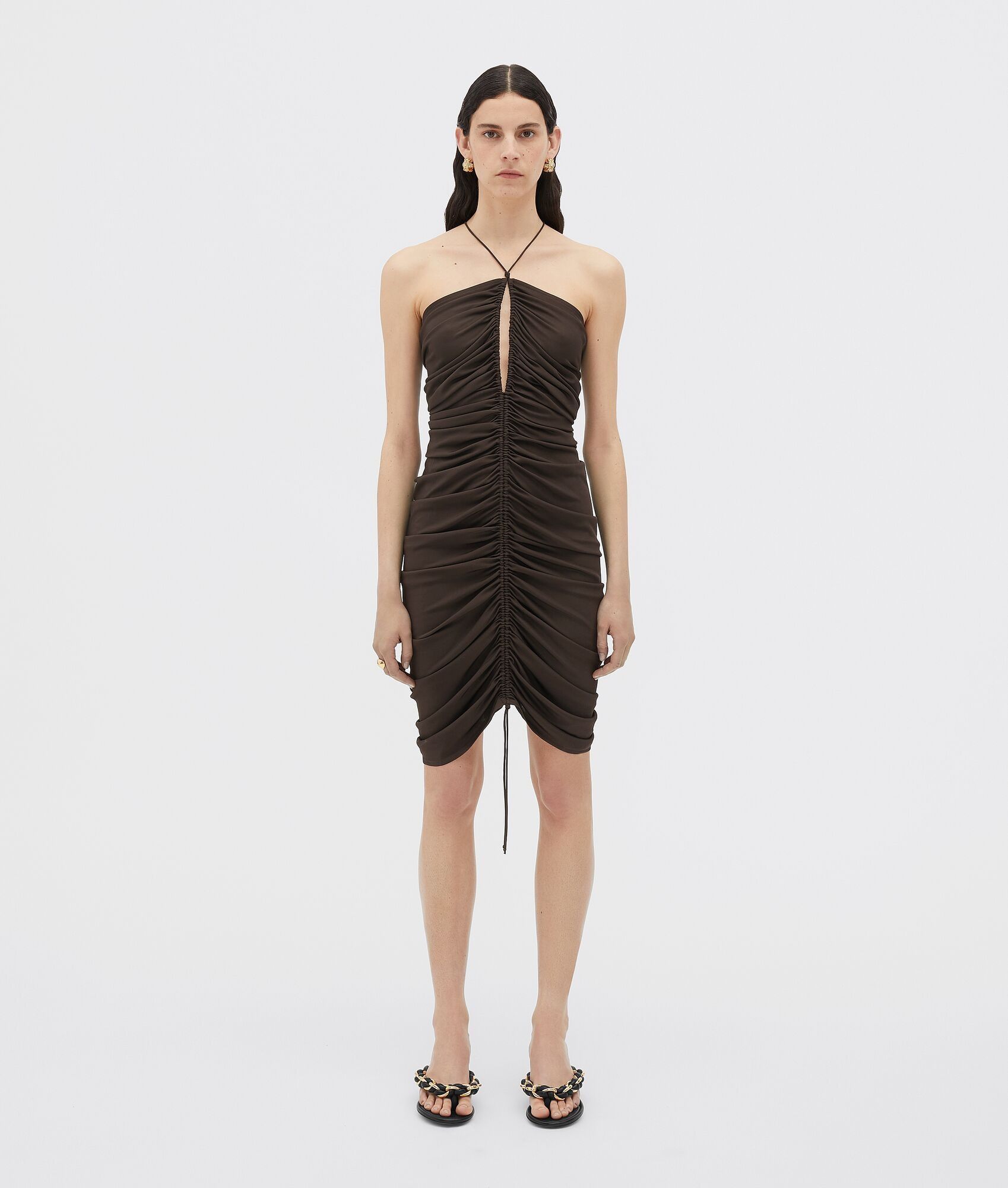 Bottega Veneta o1n1vont1224 Mini Dress in Fondant Size L / US 10 / IT 46 - 1 Thumbnail