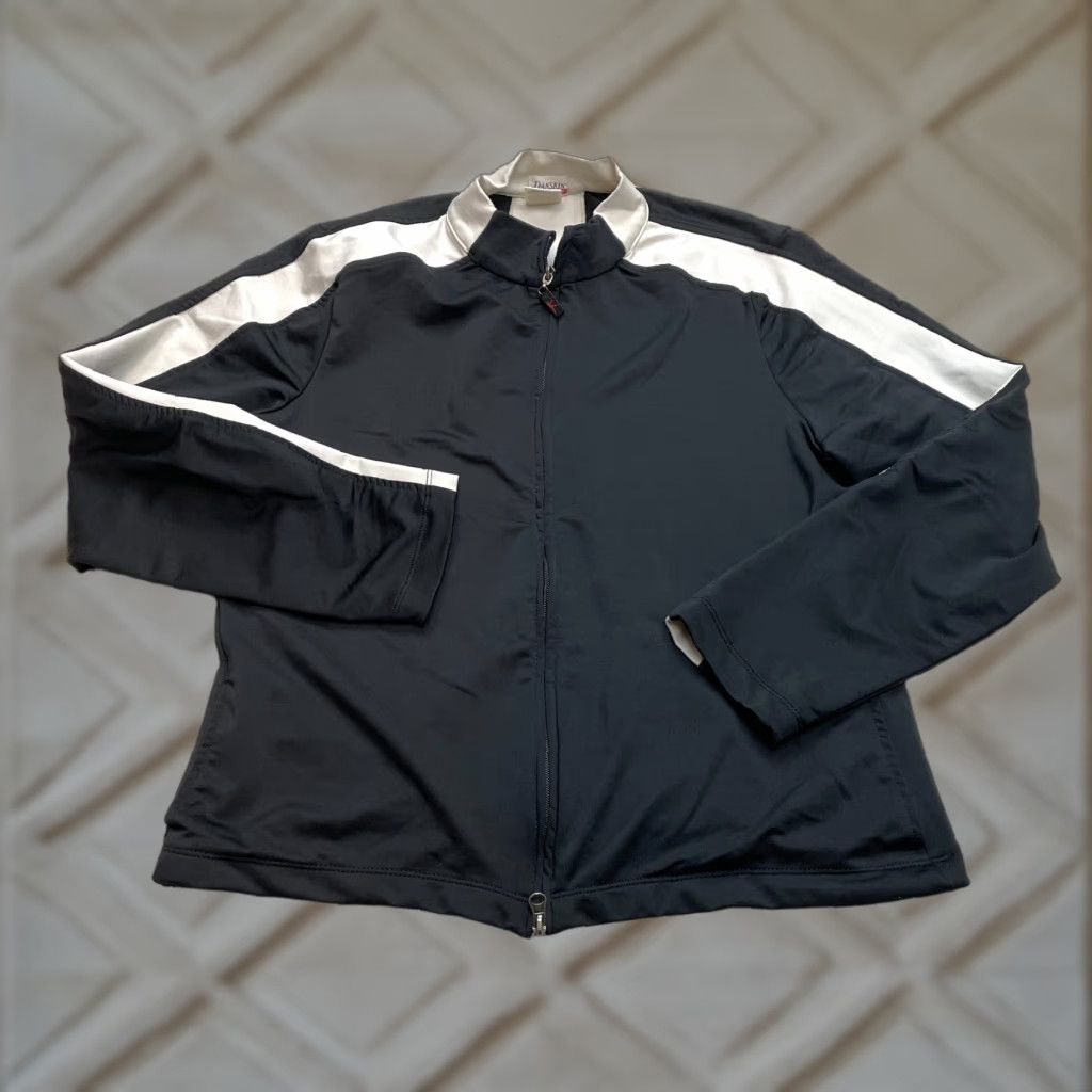 Vintage Danskin Track Jacket Womens XL 16/18 Black Full Zip Polyester Shoes? Size XL / US 12-14 / IT 48-50 - 1 Thumbnail