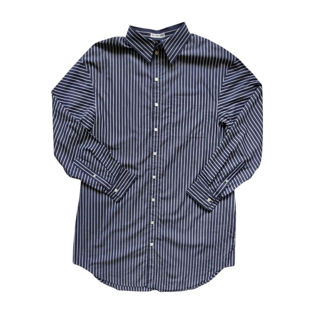 Balenciaga Balenciaga Striped Shirt Dress With Side Pockets Size XXS / US 00 / IT 34 - 3 Thumbnail