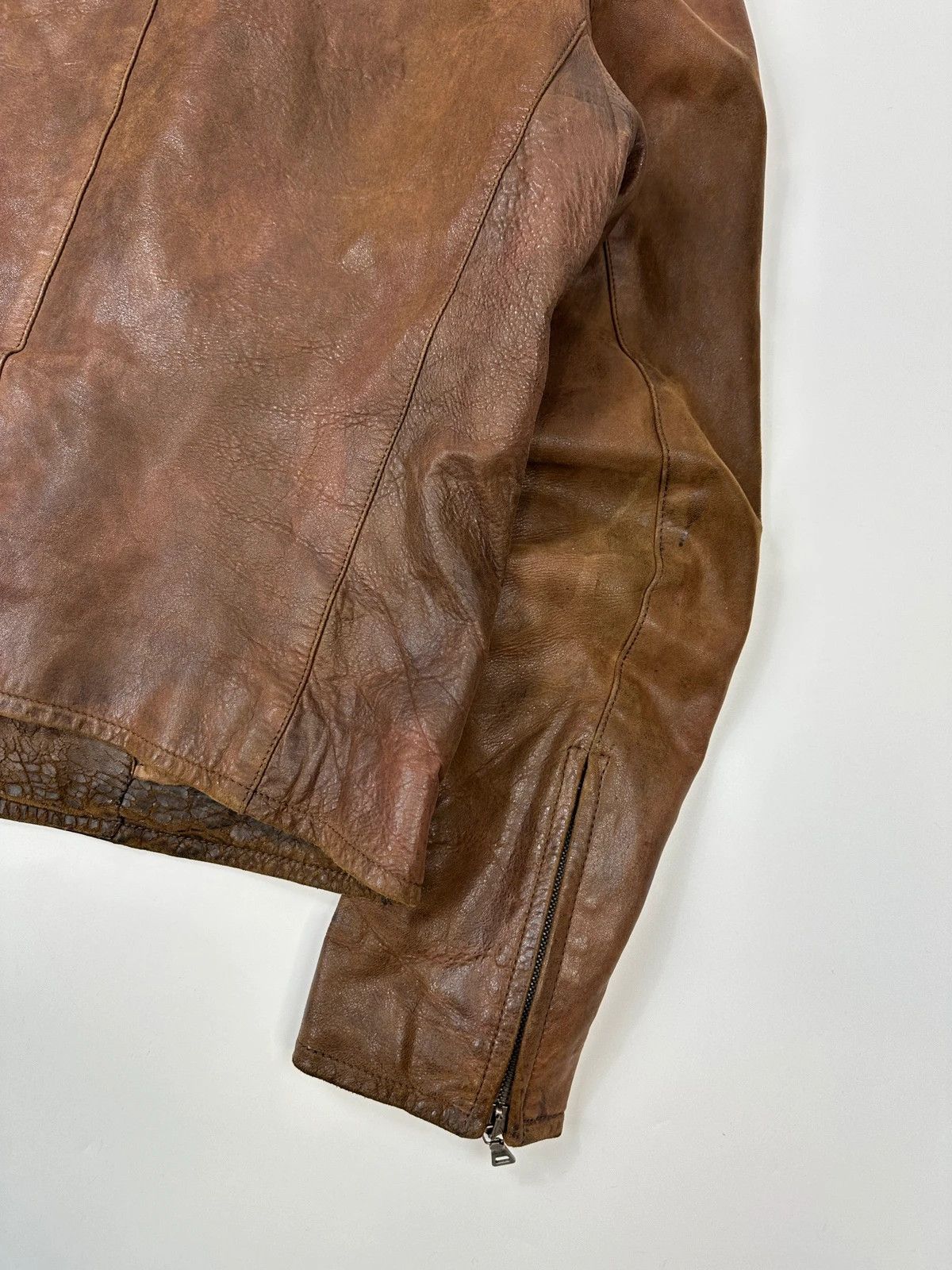 Prada Prada Milano FW07 Brown Eroded Leather Jacket Size US M / EU 48-50 / 2 - 10 Thumbnail