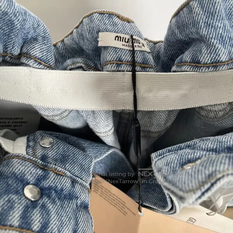 Miu Miu Miu Miu Summer Light Blue Denim Shorts . Size 26" / US 2 / IT 38 - 4 Thumbnail