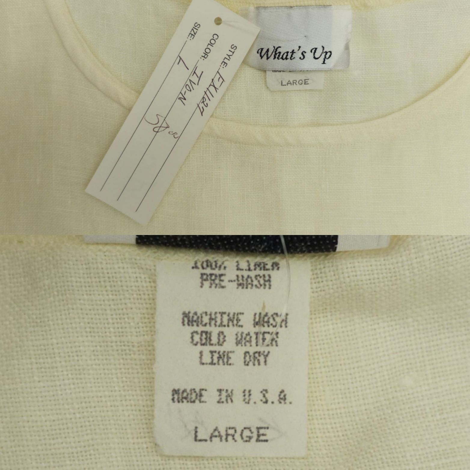Other What's Up Linen Tank Top Shirt Womens L Ivory Sleeveless Size L / US 10 / IT 46 - 6 Thumbnail