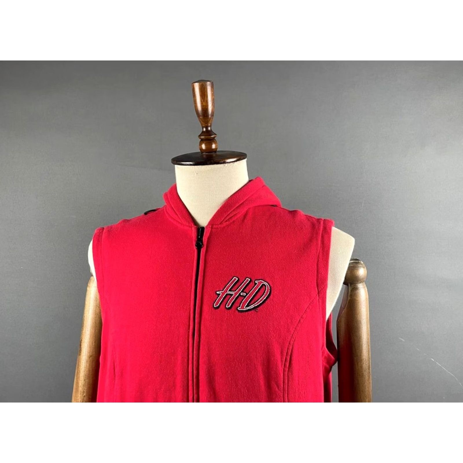 Harley Davidson Harley-Davidson Vest Shirt Mens One Size Orange Polyester Full Zip Pockets Vintage No Size US M / EU 48-50 / 2 - 4 Thumbnail