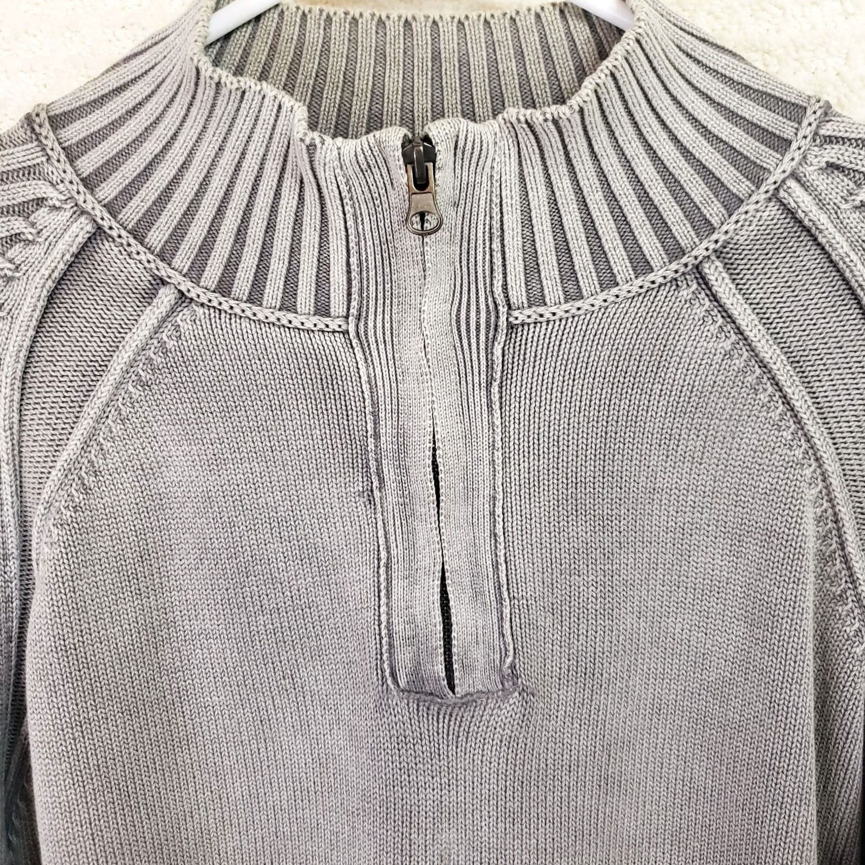 Vintage F /X Fusion Sweater 1/4 Zip Gray Long Sleeve Pullover Cotton Blend Large Men Size US L / EU 52-54 / 3 - 4 Thumbnail