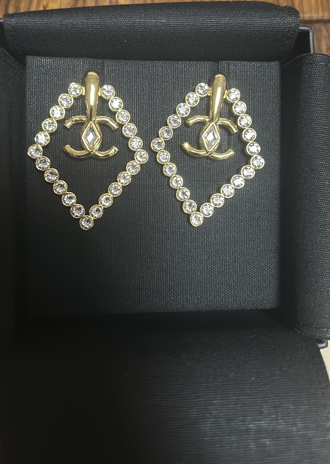 Chanel Chanel Diamond Shape Crystal Earrings Size ONE SIZE - 1 Thumbnail