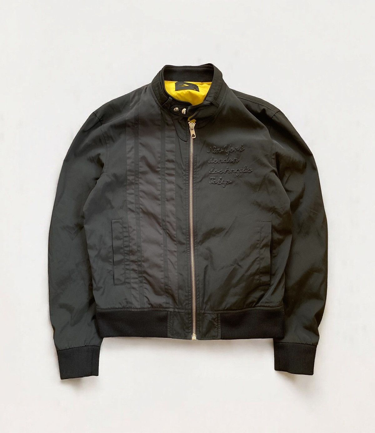 Diesel Black Gold Tokyo Striped NY London Bomber Bike Jacket
