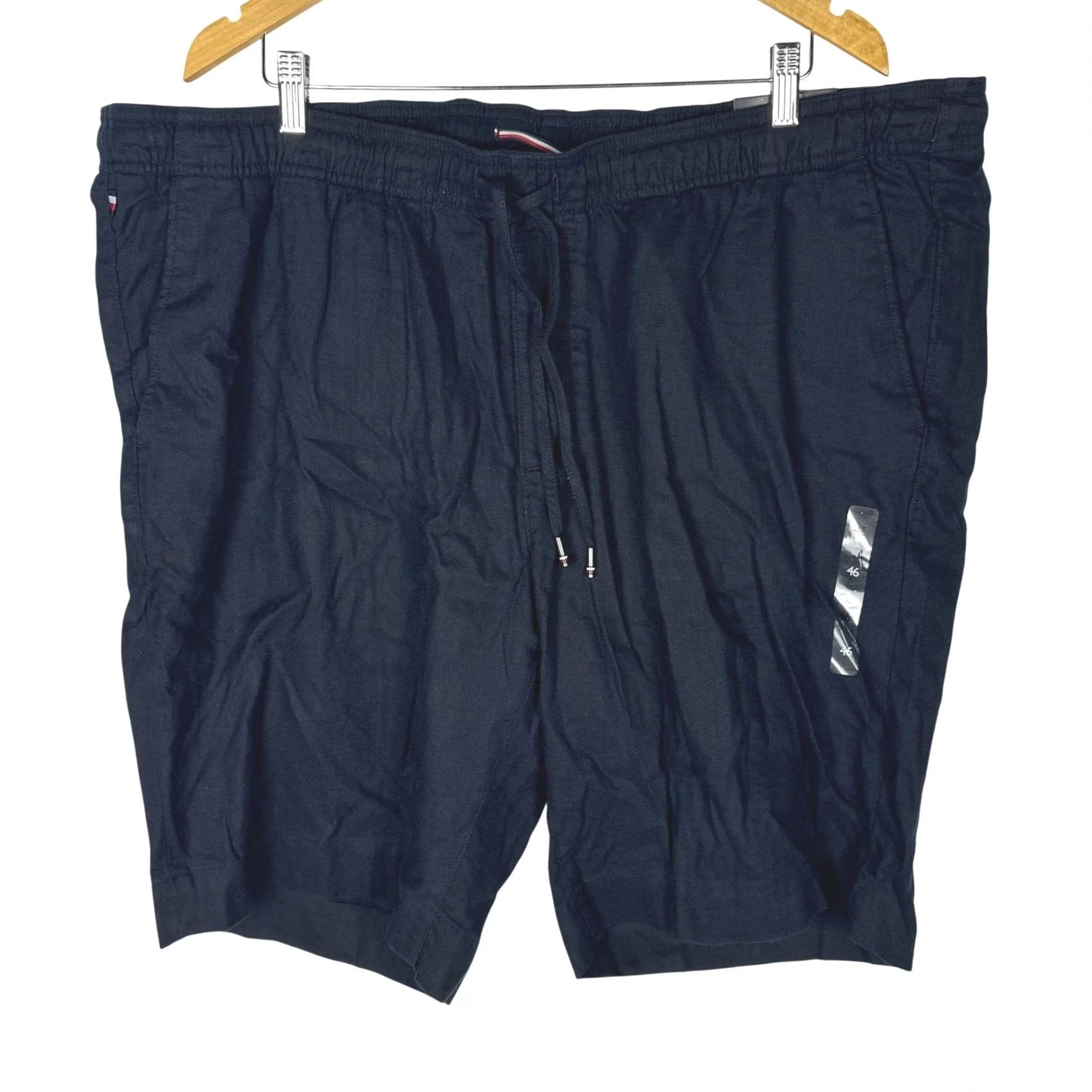 Tommy Hilfiger Tommy Hilfiger Mens Navy Blue Linen Blend Drawstring Shorts 46W MW39880 NEW Size US 30 / EU 46 - 2 Thumbnail
