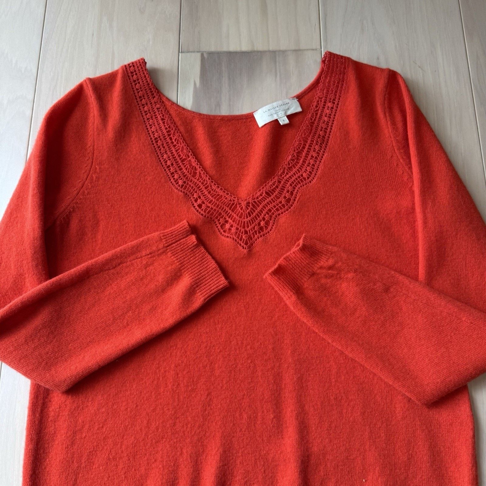 Sezane Sezane Janelle Sweater Women's Small Red Wool Cashmere Glam Size S / US 4 / IT 40 - 4 Thumbnail