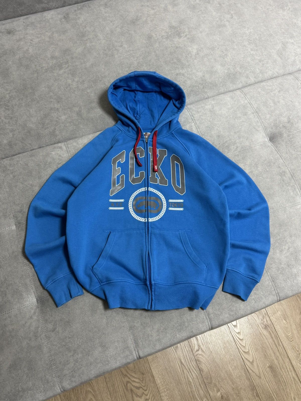 Ecko Unltd. Vintage ECKO UNLTD. Blue Zip Hoodie Size L Big Logo Skate Size US L / EU 52-54 / 3 - 3 Thumbnail