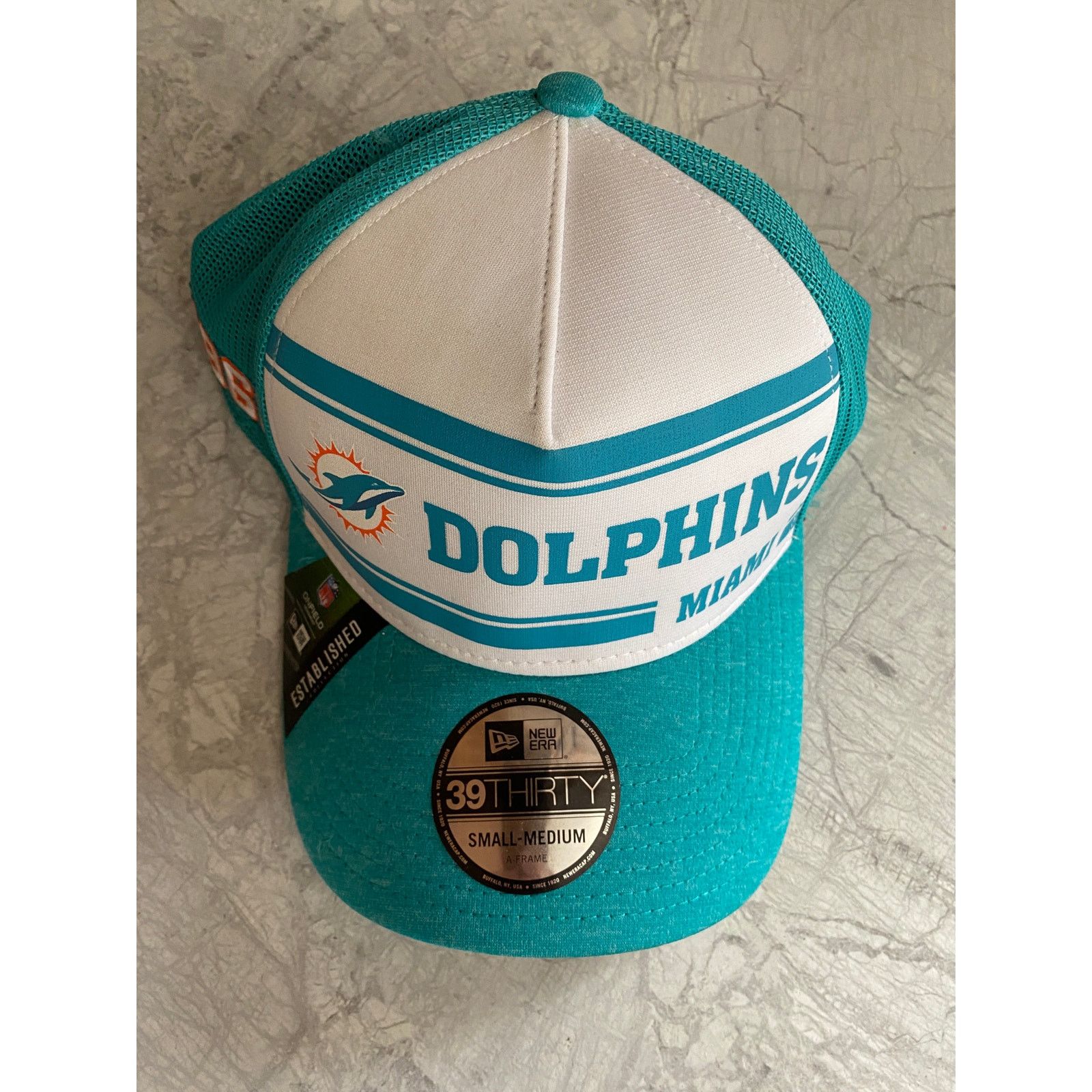 New Era Miami Dolphins New Era 39Thirty Strech-Fit Hat Size S/M Size ONE SIZE - 3 Thumbnail