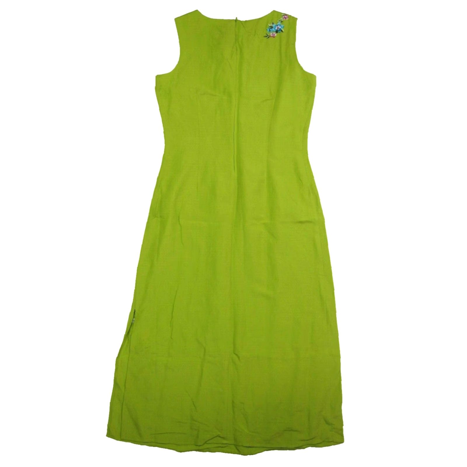 Coldwater Creek Coldwater Creek Tunic Dress Women P8 Embroidered Linen Floral Green Sleeveless Round Neck 36" Bust 50" Length P8 Size M / US 6-8 / IT 42-44 - 2 Thumbnail