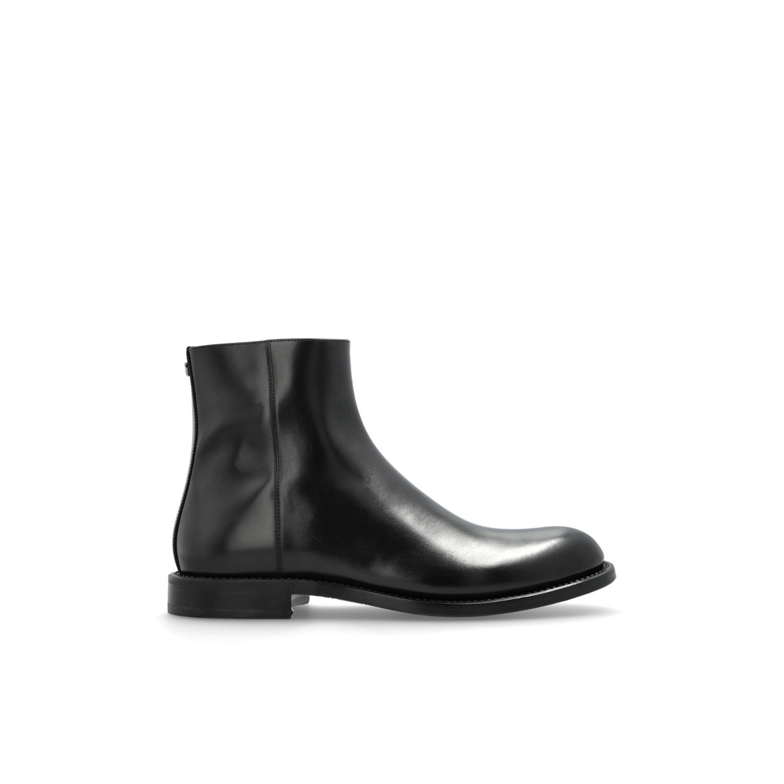 DOLCE&GABBANA Black Leather Ankle Boots New & Authentic (Men