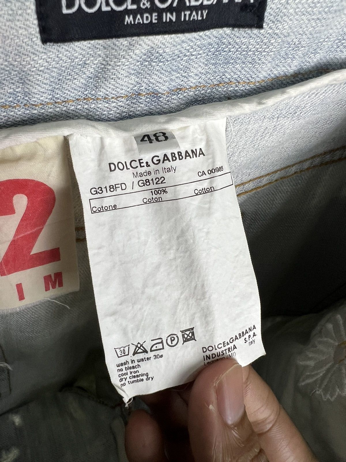 Dolce & Gabbana × Vintage Vintage Distressed Dolce&Gabbana "Love Me" Flower Denim Size US 36 / EU 52 - 11 Thumbnail