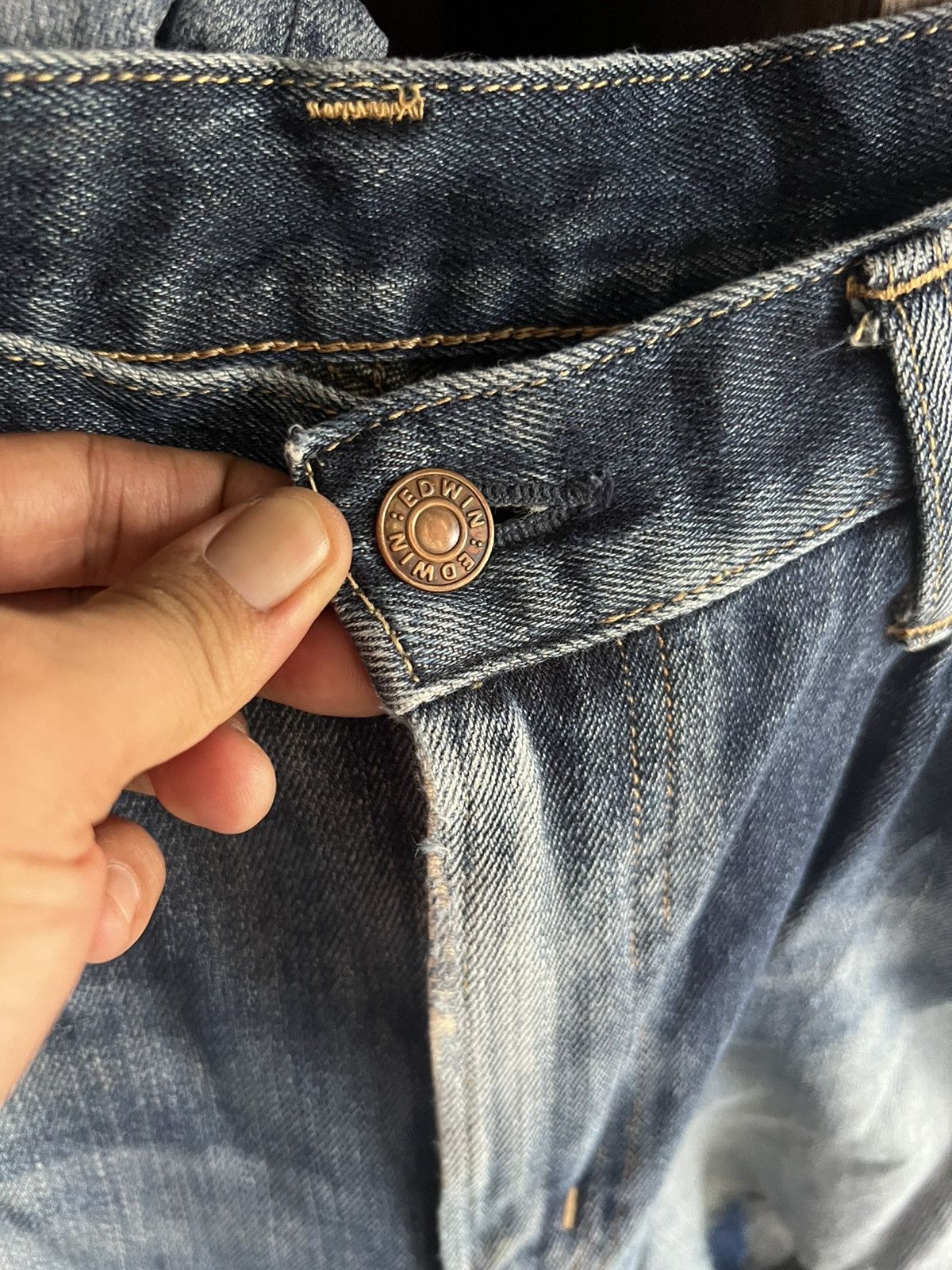 Edwin 🔥Made in Japan Edwin Distressed Denim Size US 35 - 12 Thumbnail