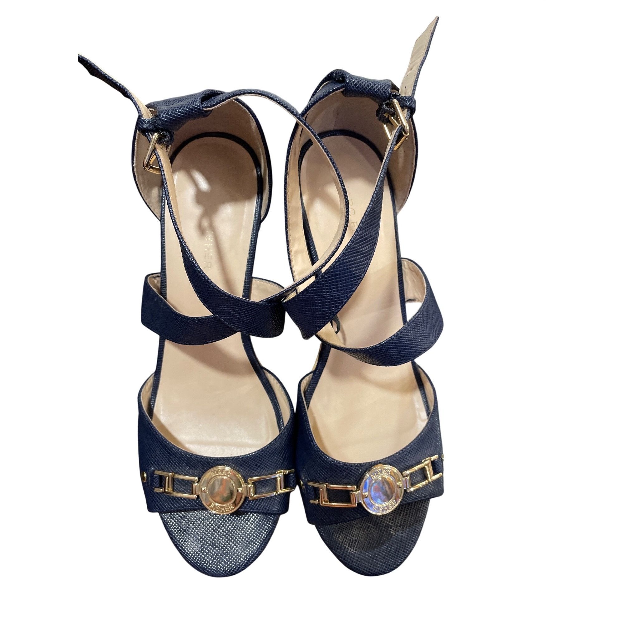 Marc Fisher Marc Fisher wms green gold 4" dress wedge heels shoes sz 9.5 Size US 9.5 / IT 39.5 - 10 Thumbnail