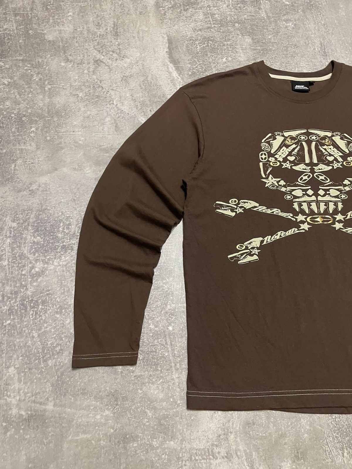 Billabong × No Fear × Quiksilver Vintage No Fear Skull ☠️ Long Sleeve Size US XL / EU 56 / 4 - 4 Thumbnail