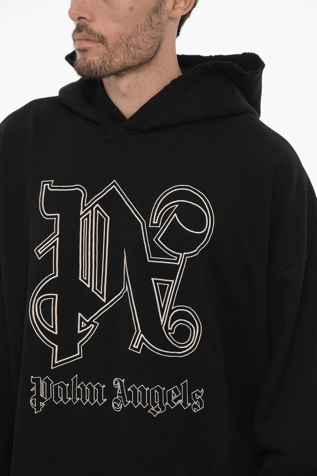 Palm Angels og1mm0326 Brushed Cotton Hoodie in Black Size US XL / EU 56 / 4 - 3 Thumbnail