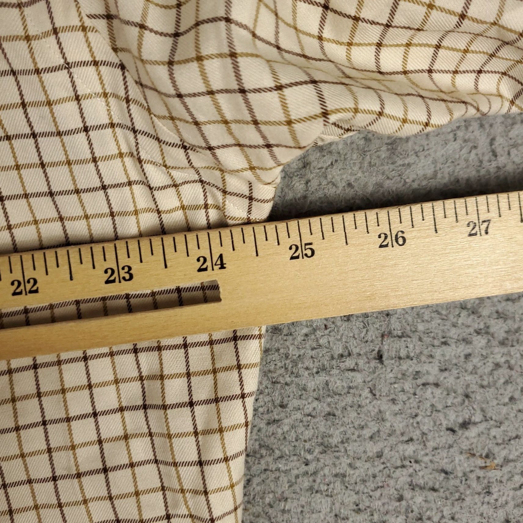 Ralph Lauren Ralph Lauren Dress Shirt Mens 15.5 Beige Check Long Sleeve Button-Down Regular Fit Size 40R - 5 Thumbnail