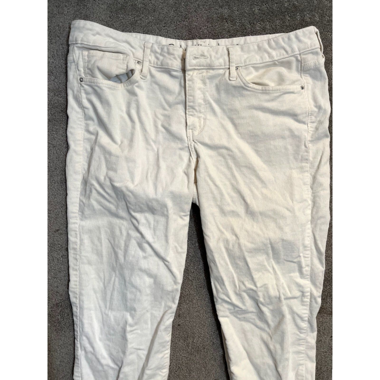 Calvin Klein Calvin Klein Low Rise Ultimate Skinny Corduroy Jeans Size (32x32) White Size 24" / US 00 / IT 34 - 4 Thumbnail