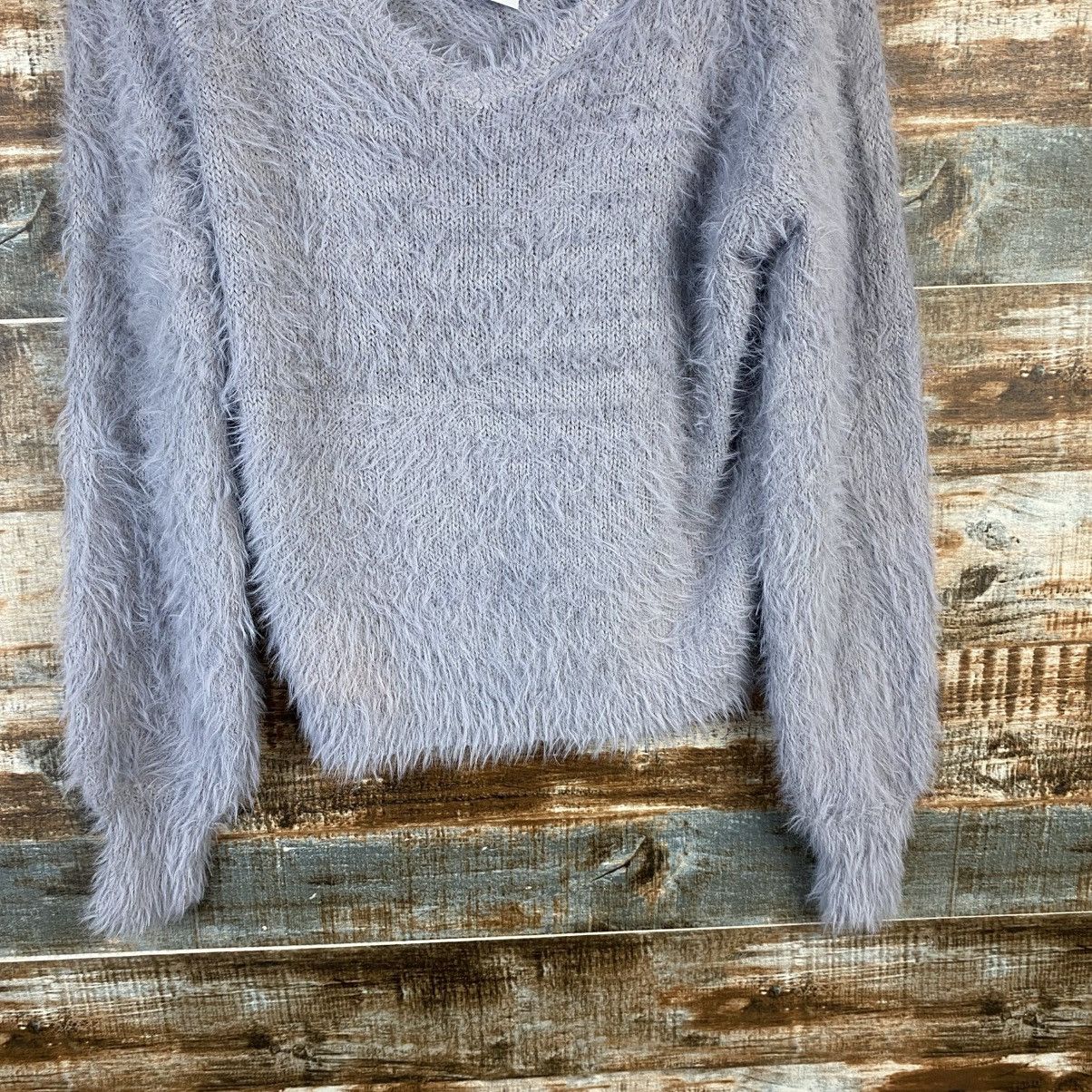 Japanese Brand DL Saltanse Gray shaggy fur Mohair Knitwear #C1096 Size M / US 6-8 / IT 42-44 - 3 Thumbnail