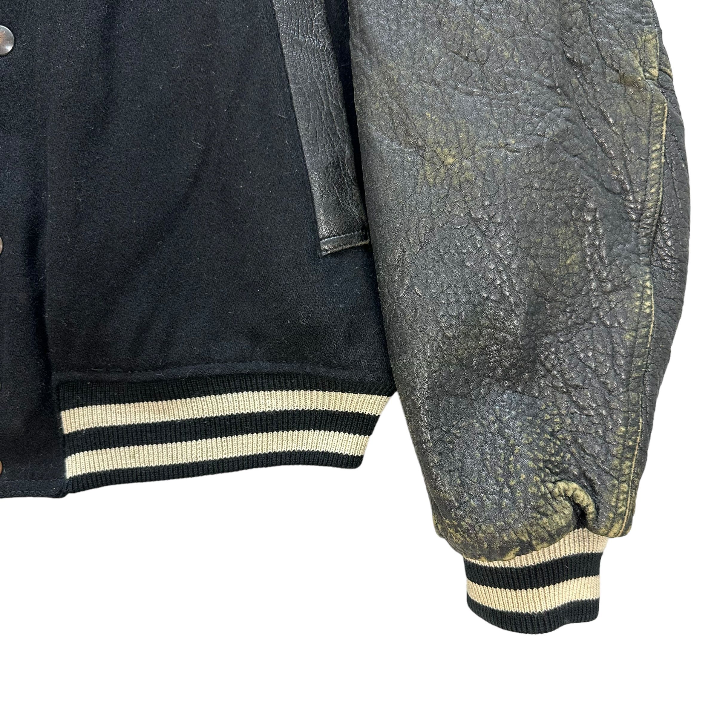 Other TRASHED🔥 PERSPIRE HOMME WOOL LEATHER VARSITY #8921-039 Size US L / EU 52-54 / 3 - 8 Thumbnail